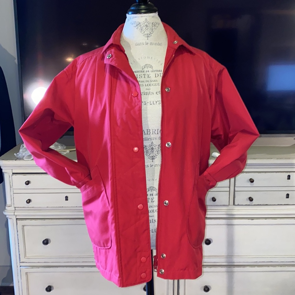 London Towne red jacket coat removable hood & removable quilted insert Small - Picture 14 of 17